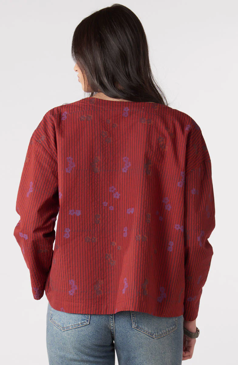 Mysore Organic Boxy Top - Sunset red/Multi - Image 4