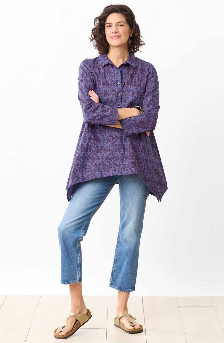 Naaziya Organic Handkerchief Hem Tunic - Celestial/Multi - Image 2