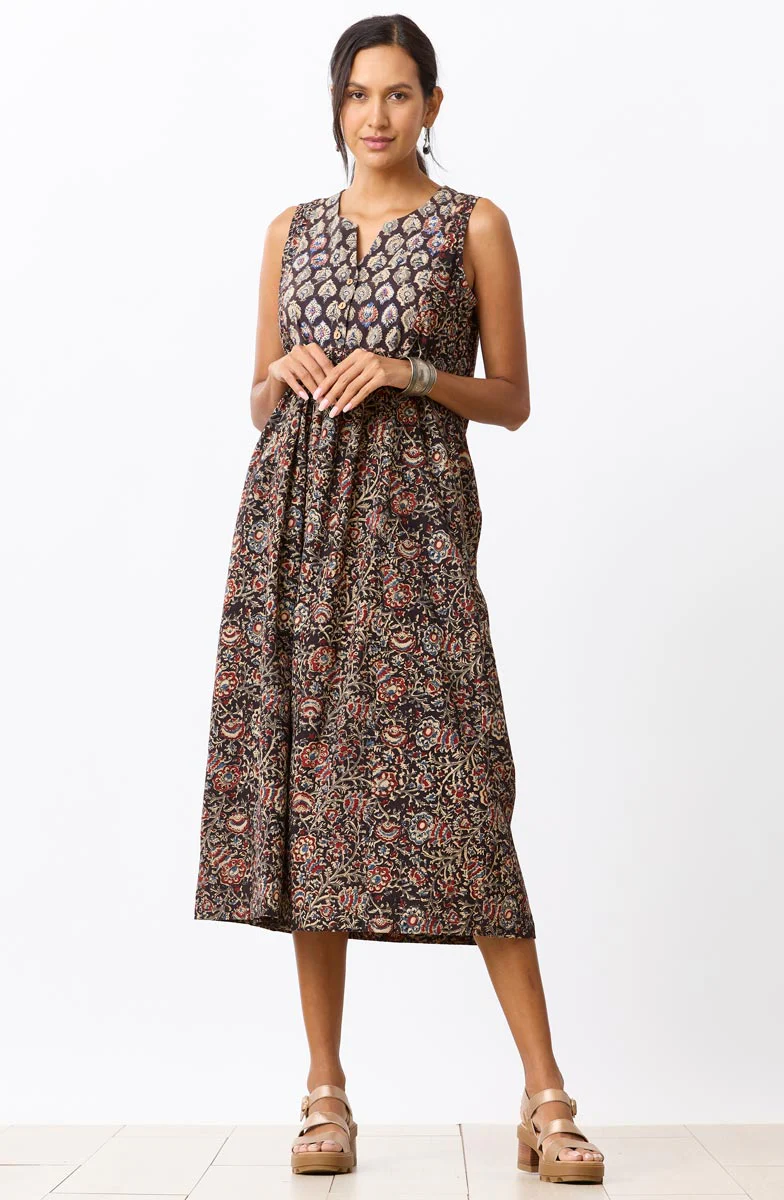 Nafisa Sleeveless Long Dress - Black/Multi - Image 4