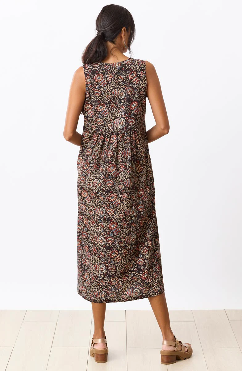 Nafisa Sleeveless Long Dress - Black/Multi - Image 5