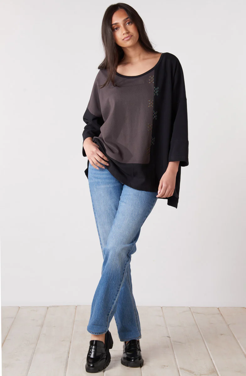 Nasima Oversized Boxy Tee - Black - Image 6