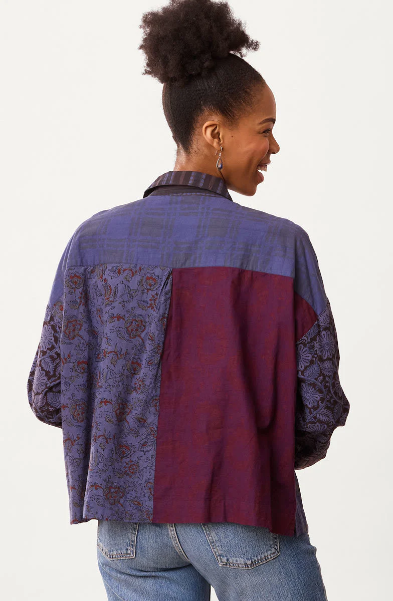 Neela Deadstock Boxy Shirt - Blue - Image 4