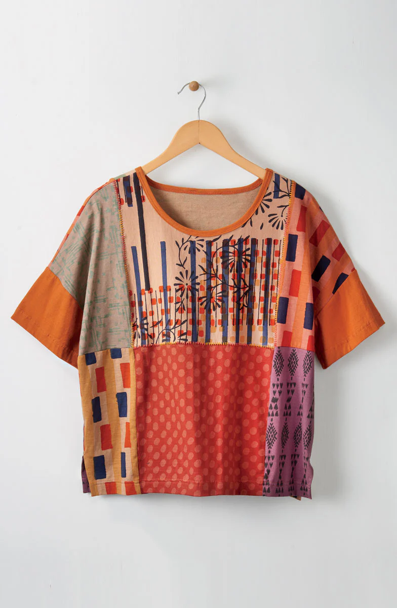 Neeru Mixed Deadstock Knit Tee - Clay/Multi - Image 3