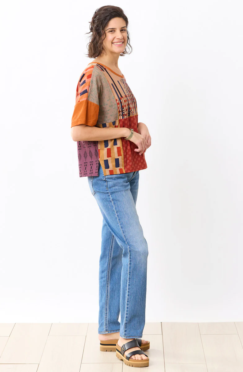 Neeru Mixed Deadstock Knit Tee - Clay/Multi - Image 5