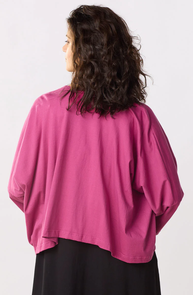 Neeta Cotton Jersey Jacket - Berry - Image 5