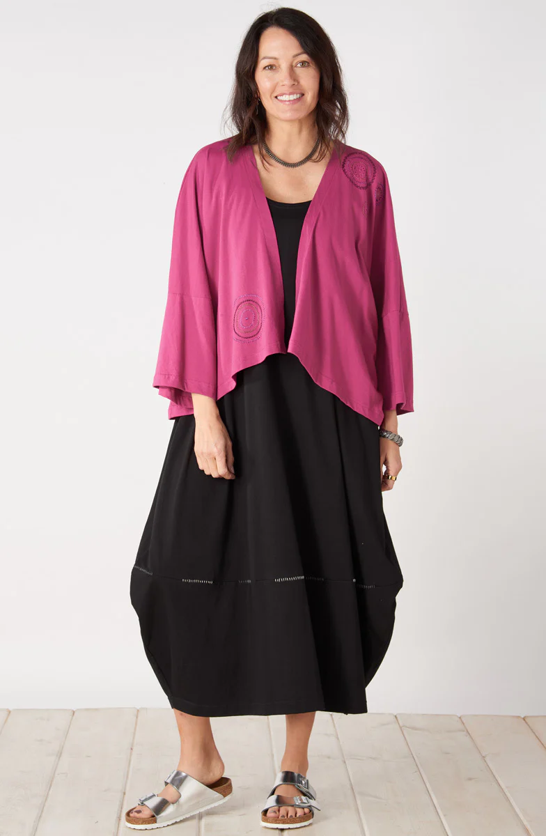 Neeta Cotton Jersey Jacket - Berry - Image 7