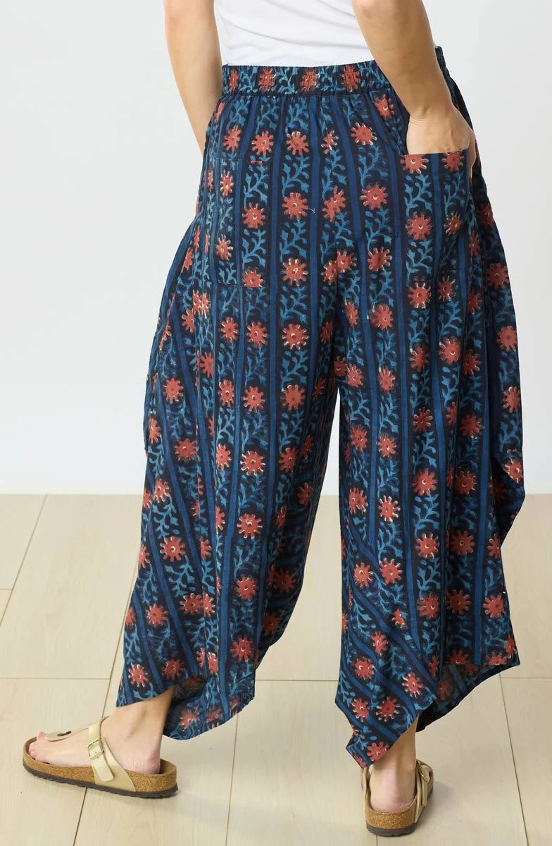 Nerul Pull-On Draped Leg Pant - Indigo/Multi - Image 3