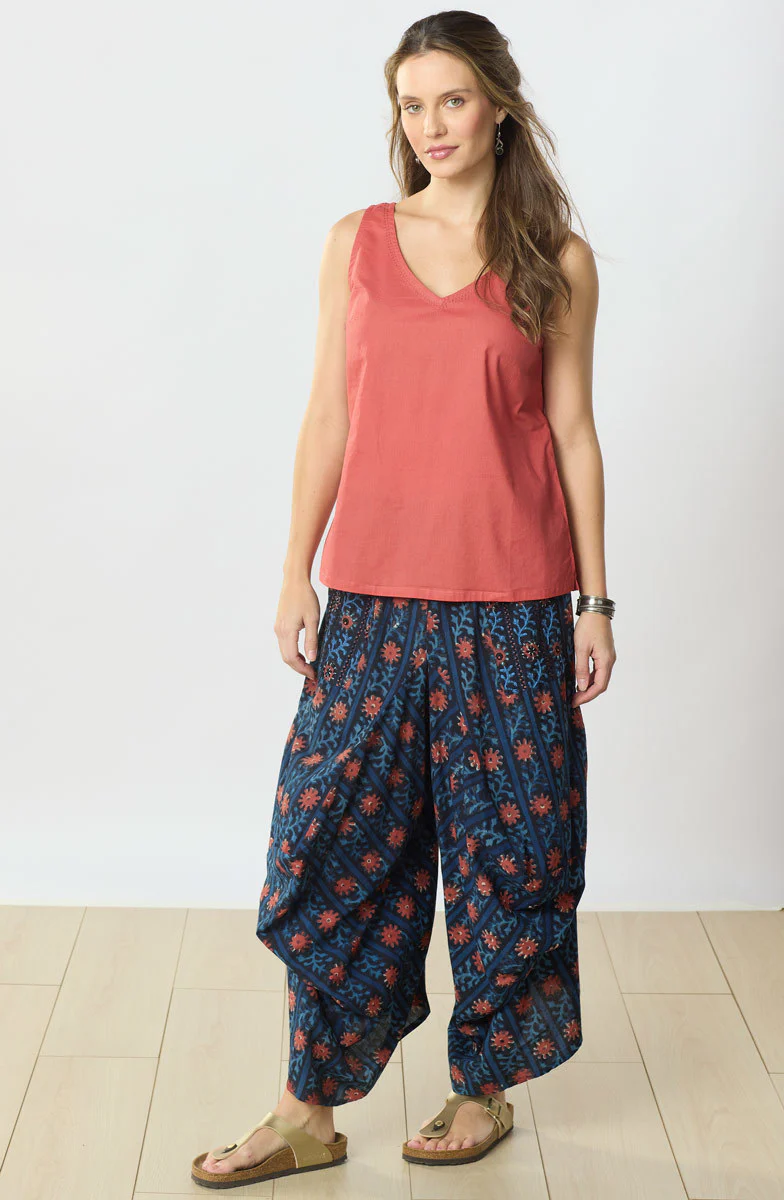 Nerul Pull-On Draped Leg Pant - Indigo/Multi - Image 6