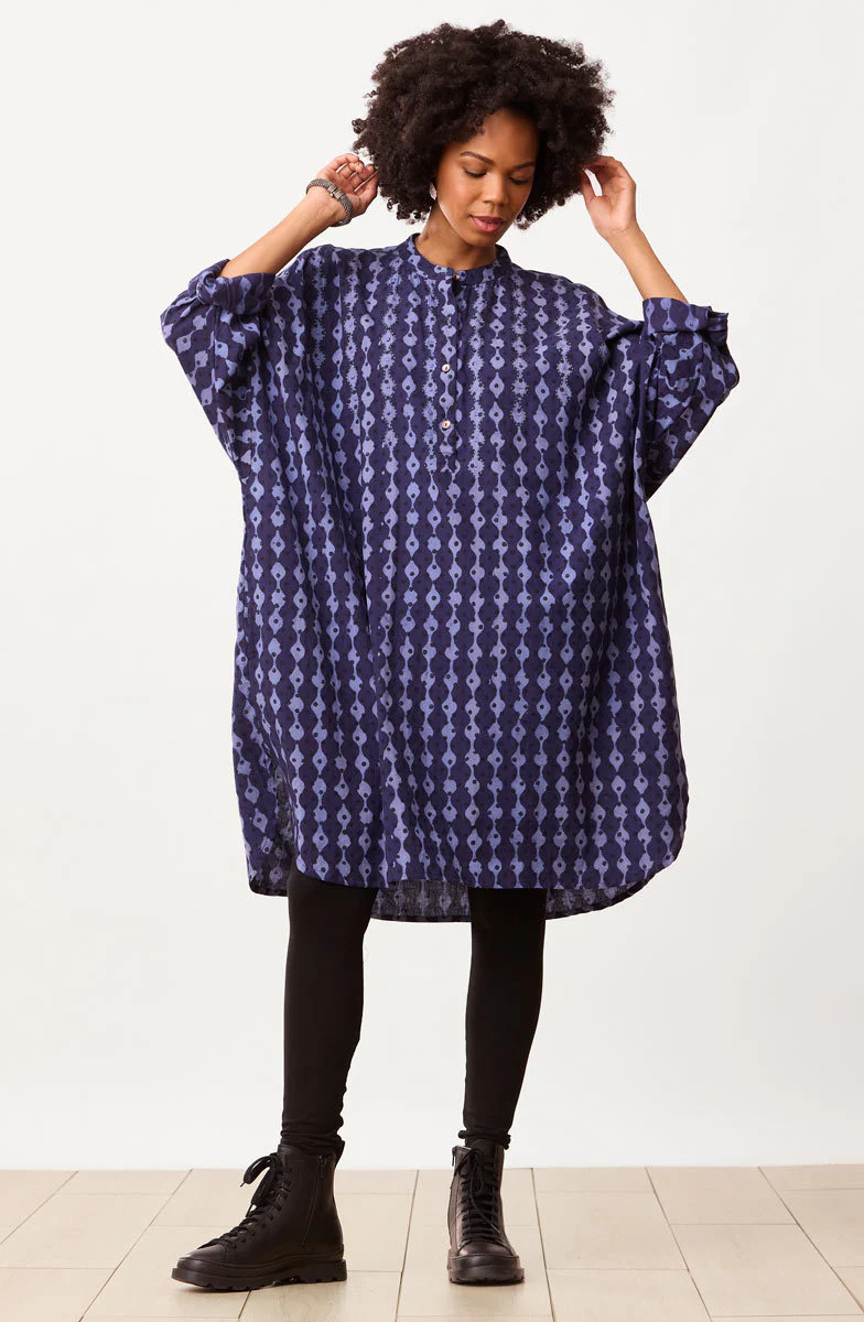 Nikesha Oversized Kaftan Tunic/Dress - Tranquil blue - Image 4