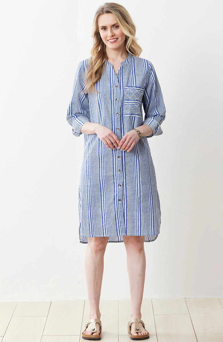 Nilgiri Organic Shirt - Sapphire/Cool white - Image 2