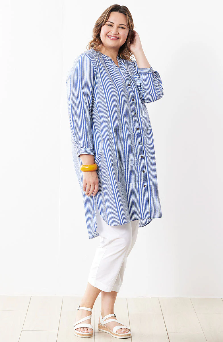Nilgiri Organic Shirt - Sapphire/Cool white - Image 4