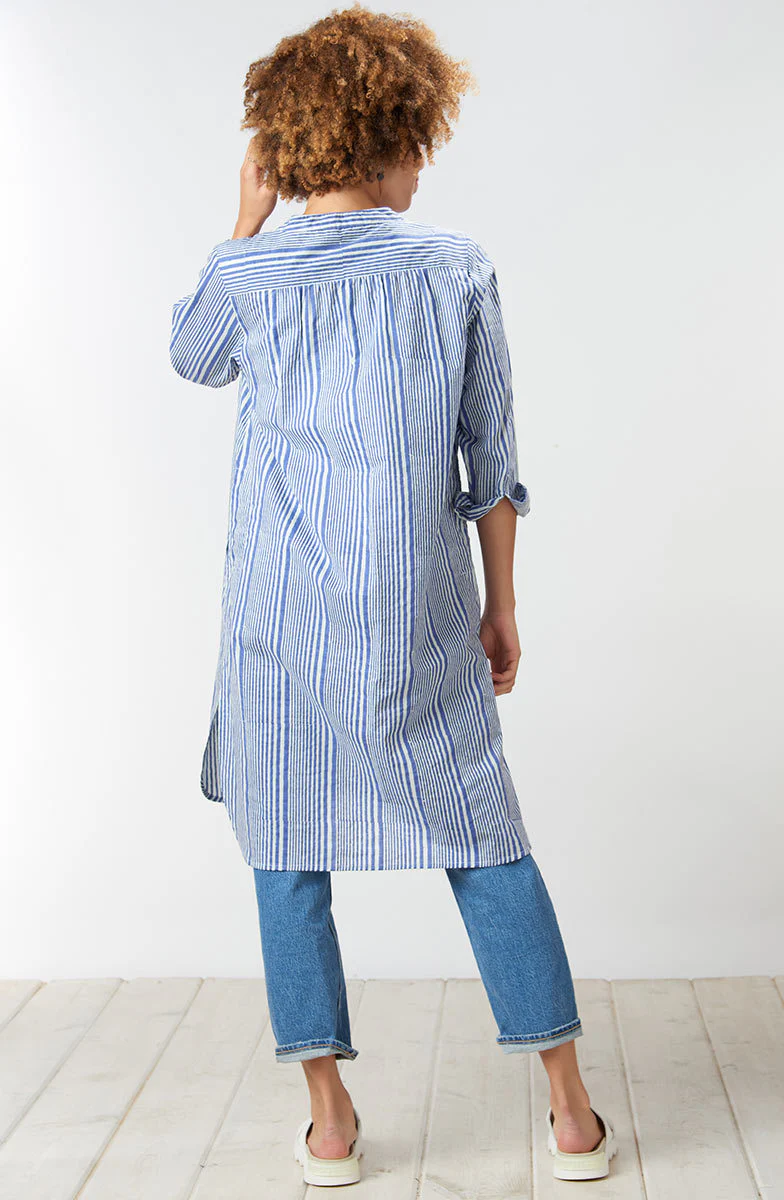 Nilgiri Organic Shirt - Sapphire/Cool white - Image 7