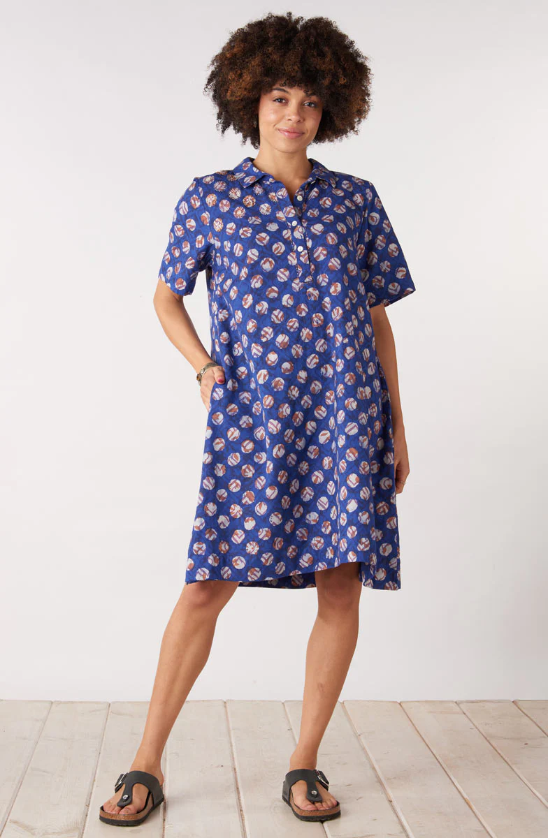 Nirali Pullover A-line Shirtdress - Cobalt/Multi - Image 4