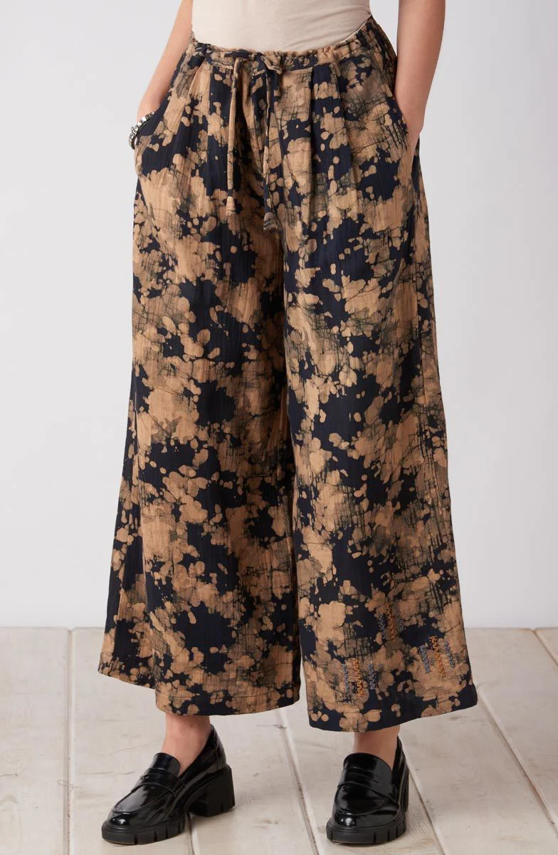 Nishi Cotton Double Gauze Wide-Leg Pant - Black/Shale - Image 3