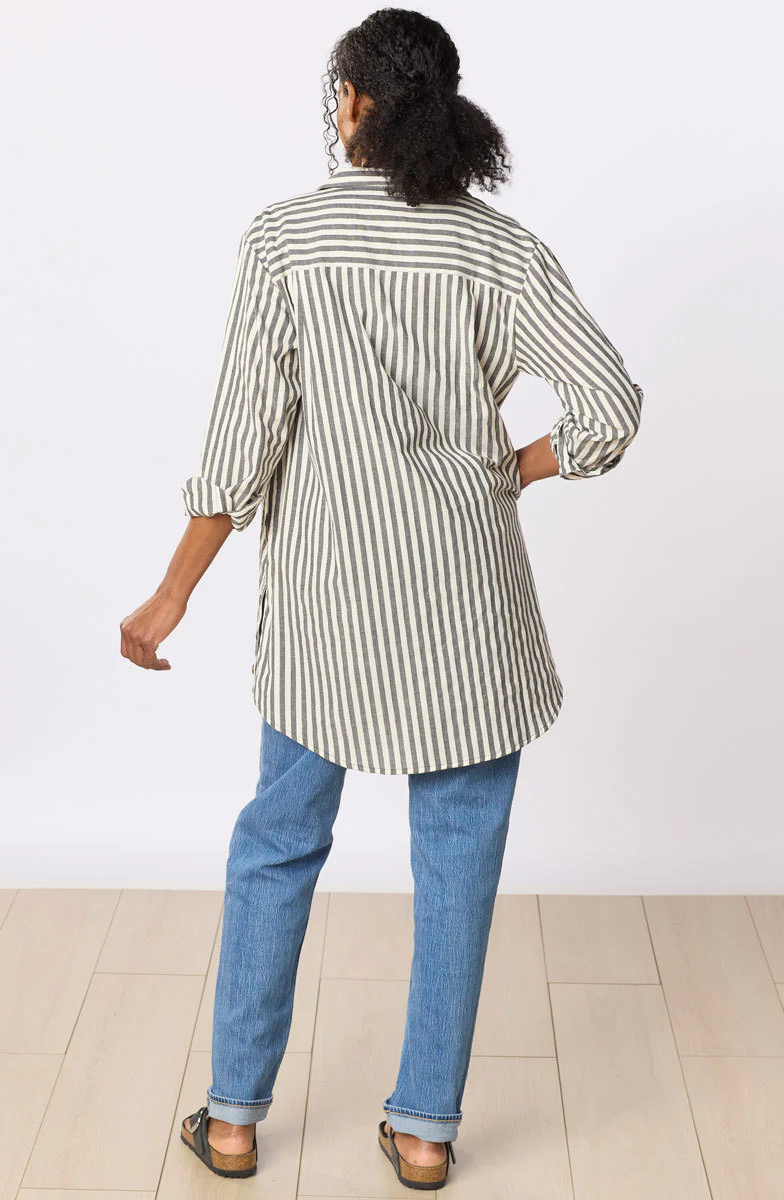 Parulia A-line Shirt Jacket - Natural/Black - Image 5