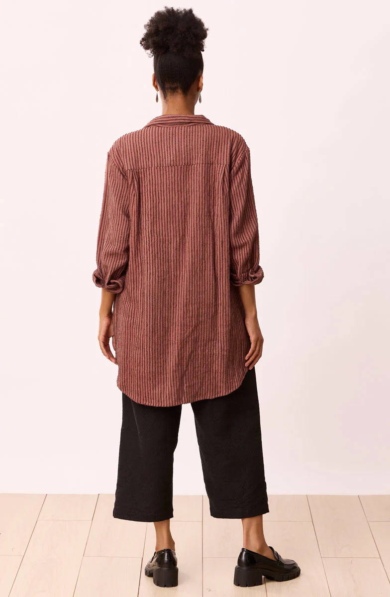 Parulia Chenille Stripe A-line Shirt Jacket - Ambrosia - Image 5