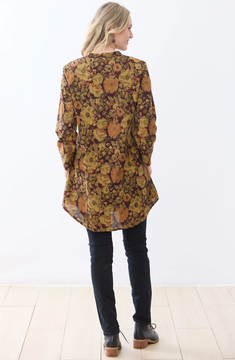 Pavni Band Collar Pullover Tunic - Port/Multi - Image 5