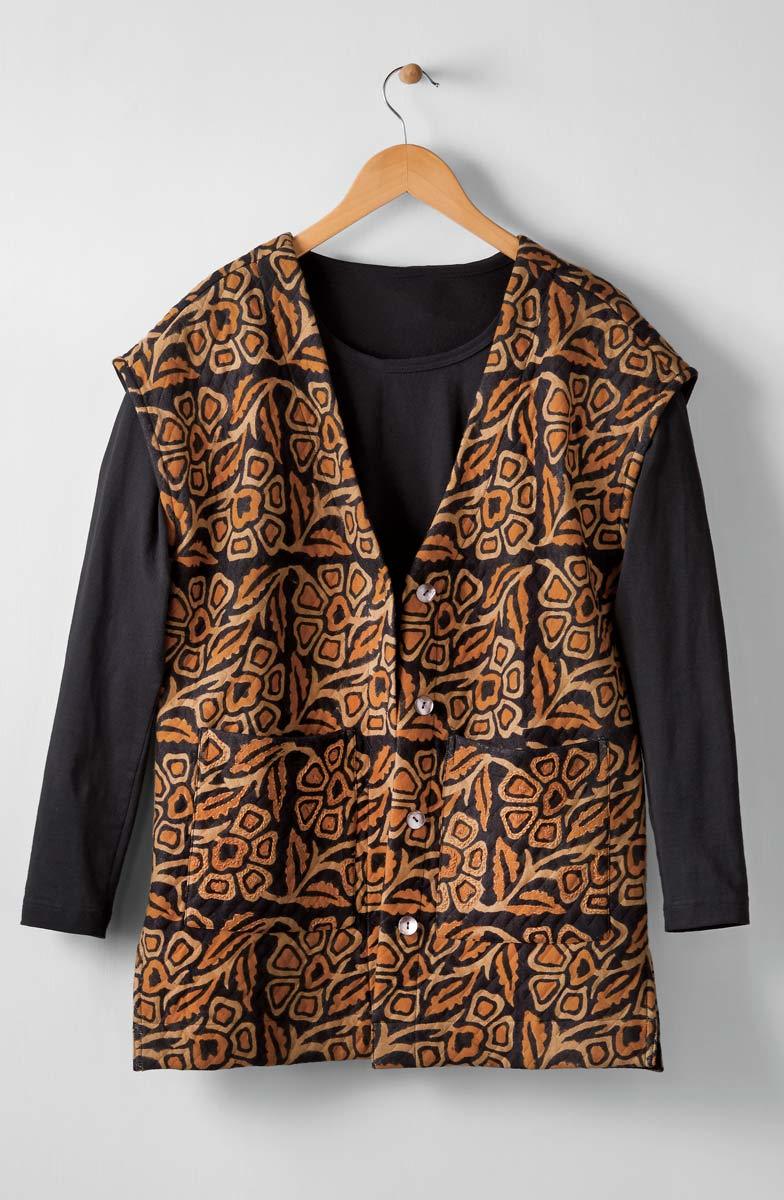 Prabha Block Print Quilted Vest - Cedar - Image 5