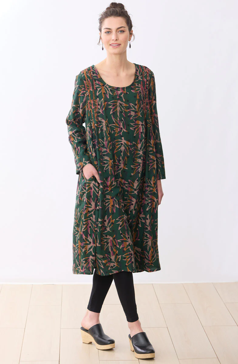 Premila Pull-Over Scoop-Neck Midi Dress - Forest/Multi - Image 4