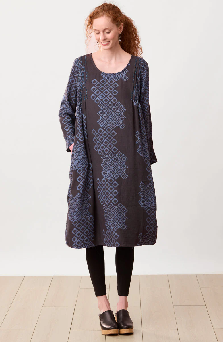 Premila Pull-Over Scoop-Neck Midi Dress - Fossil/Periwinkle - Image 3