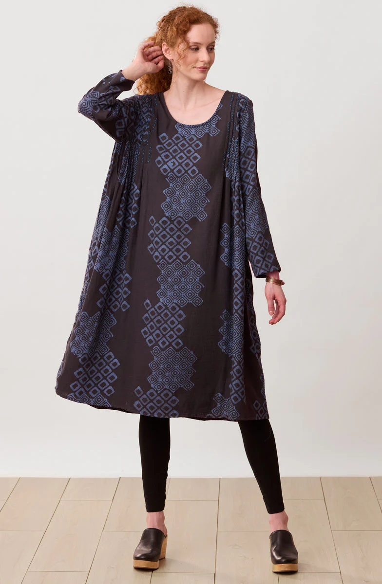 Premila Pull-Over Scoop-Neck Midi Dress - Fossil/Periwinkle - Image 4