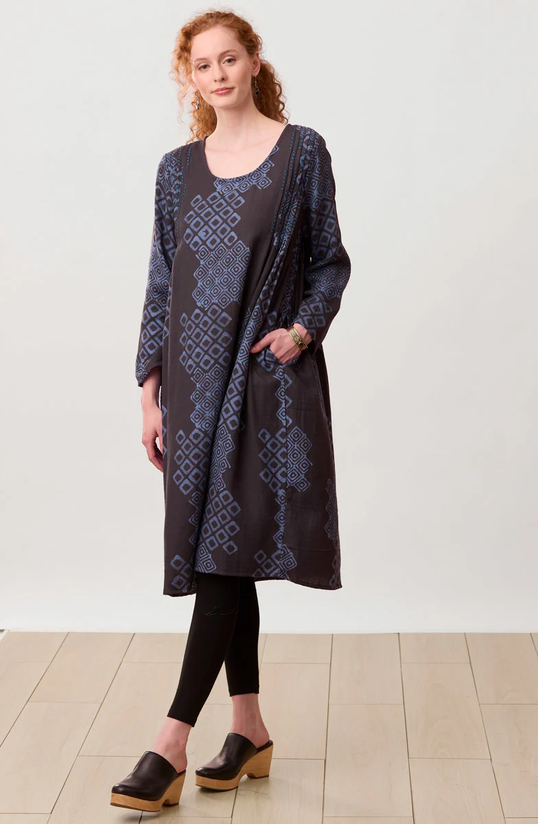 Premila Pull-Over Scoop-Neck Midi Dress - Fossil/Periwinkle - Image 5