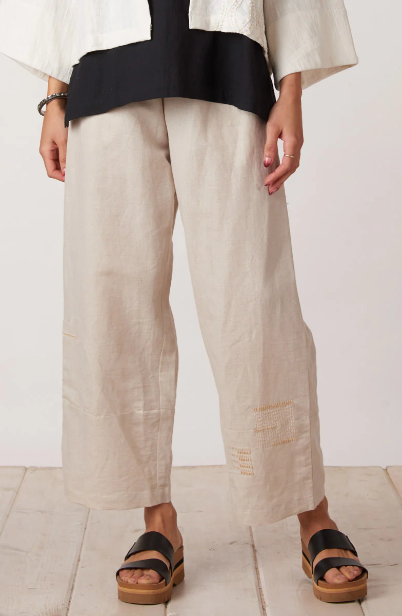 Rajkot Linen Cotton Straight Leg Pant - Flax - Image 3