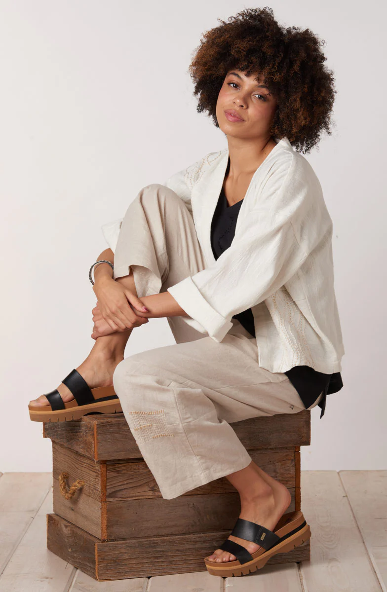 Rajkot Linen Cotton Straight Leg Pant - Flax - Image 5