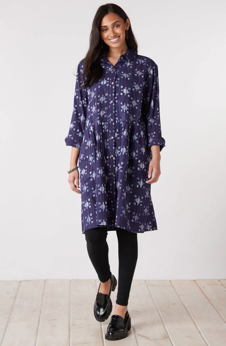 Rajni Drop Waist Shirtdress - Starlight - Image 2