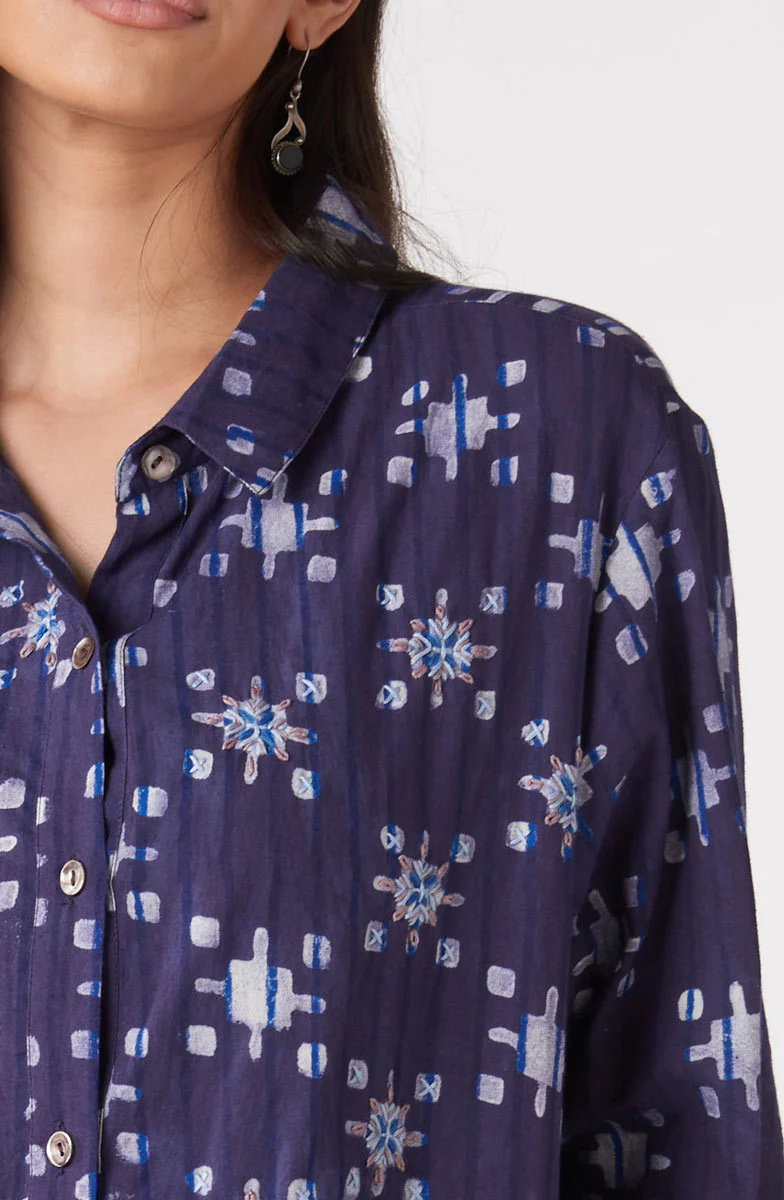 Rajni Drop Waist Shirtdress - Starlight - Image 3