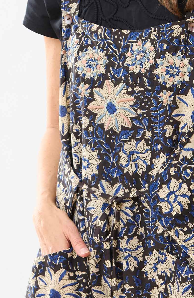 Rakul Overall Apron Dress - Black/Multi - Image 2