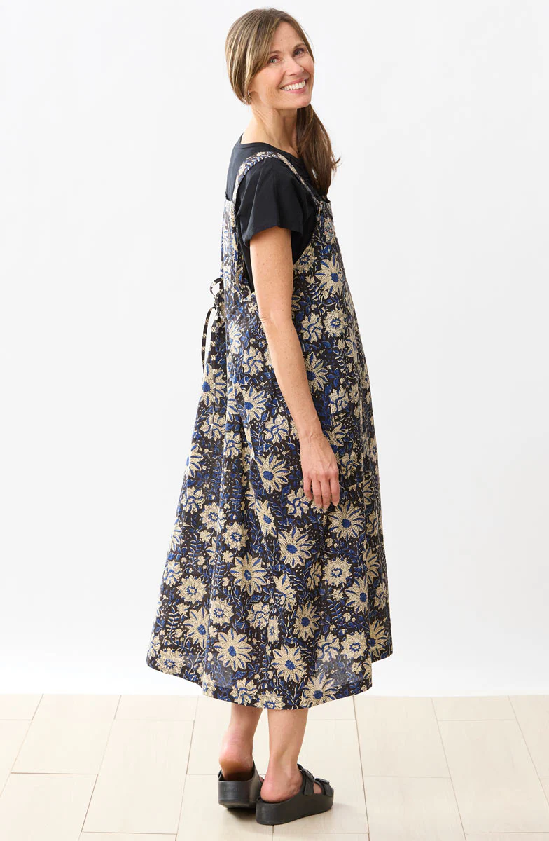 Rakul Overall Apron Dress - Black/Multi - Image 3