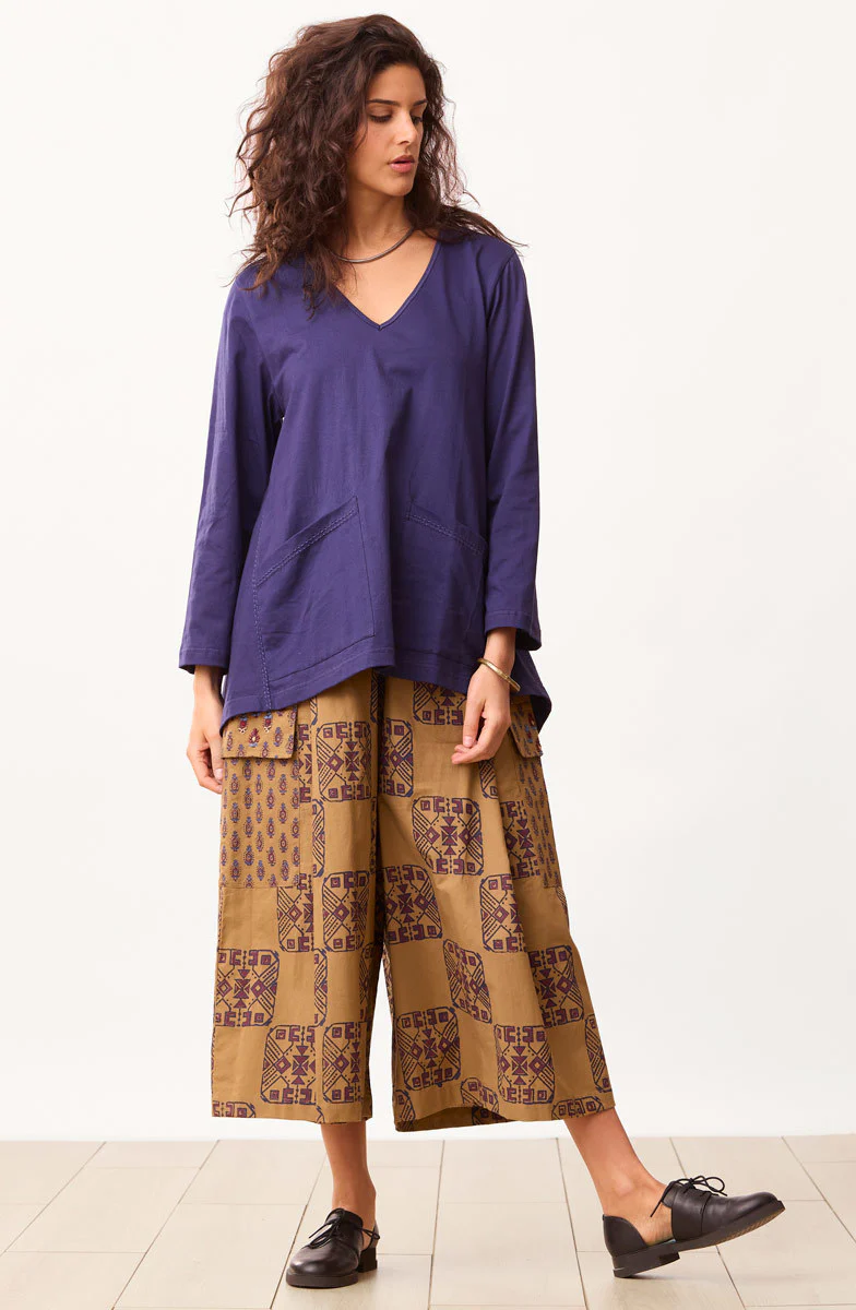 Ramya Organic Pull-On Split Skirt - Maple/Multi - Image 4