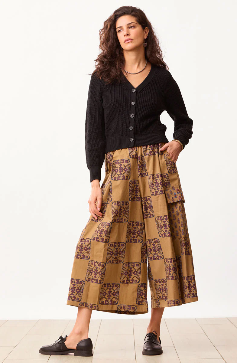 Ramya Organic Pull-On Split Skirt - Maple/Multi - Image 5