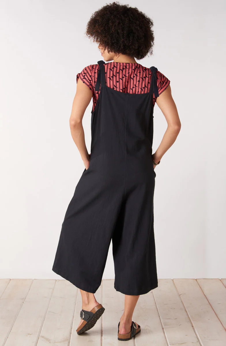 Rashmi Tie-Strap Cropped Overalls - Black - Image 5