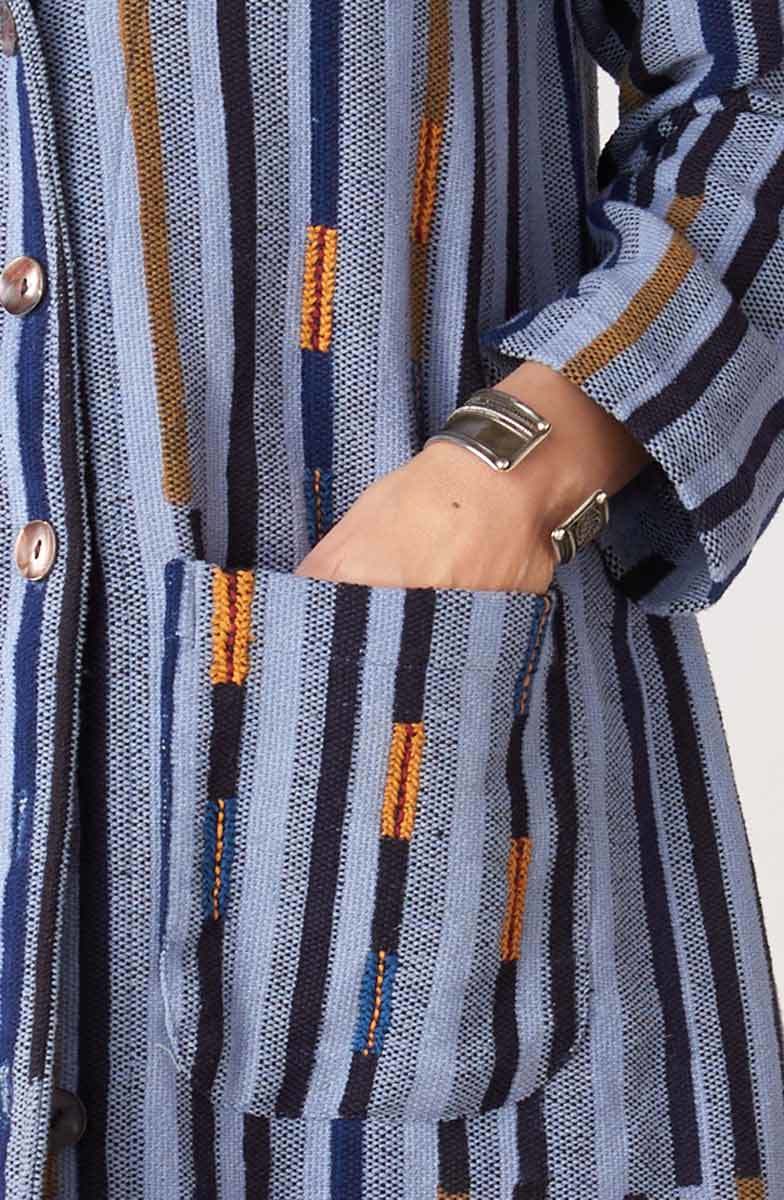 Rasima Long Swing Coat - Cloud/Multi - Image 3