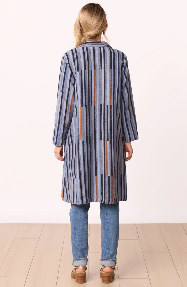 Rasima Long Swing Coat - Cloud/Multi - Image 5