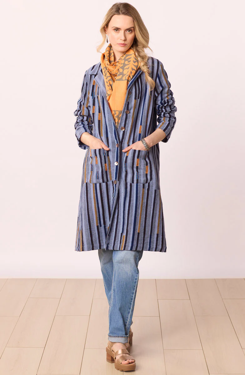 Rasima Long Swing Coat - Cloud/Multi - Image 7