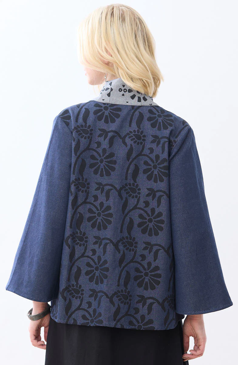 Recycled Yarn Manauli Swing Jacket - Dark denim - Image 4