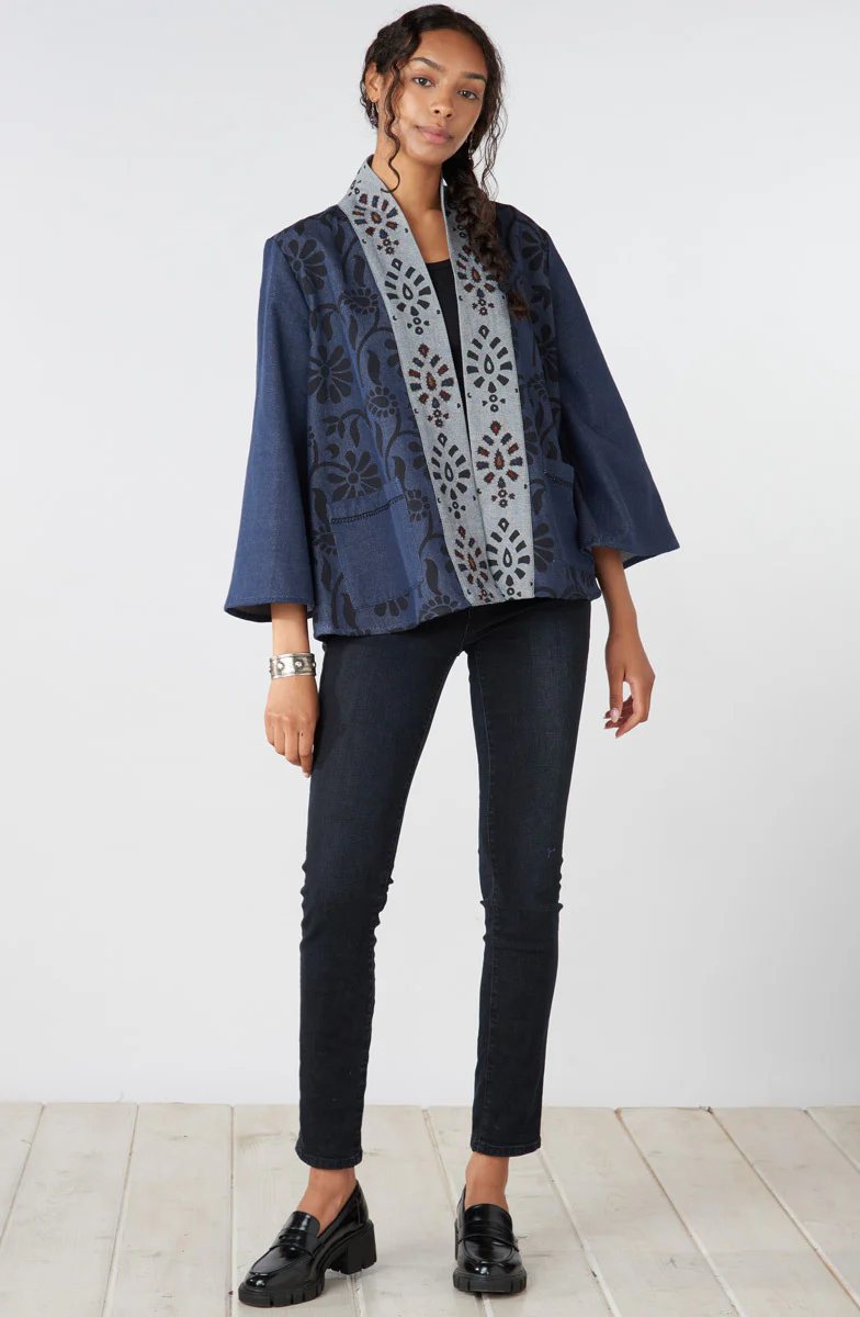 Recycled Yarn Manauli Swing Jacket - Dark denim - Image 5