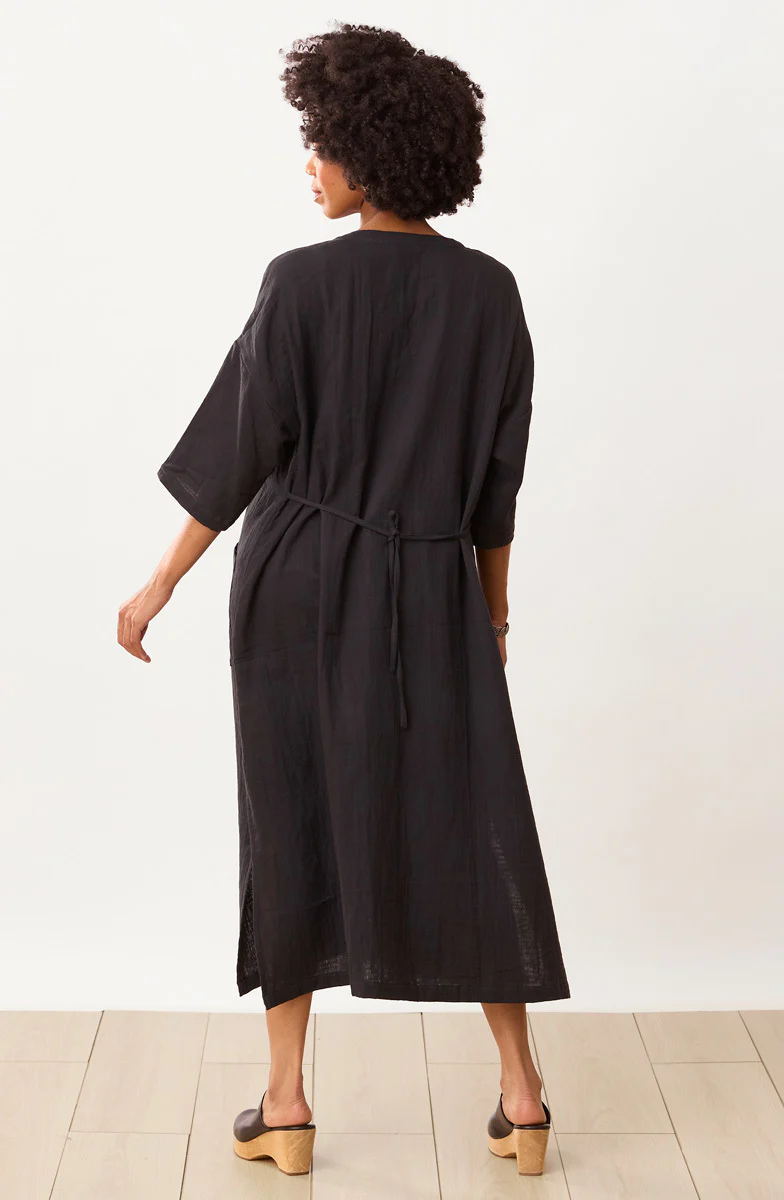 Reshma Cotton Double Gauze Kaftan - Black/Multi - Image 5