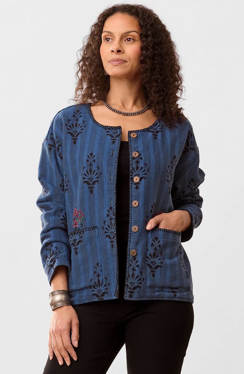 Taloja Reversible Boxy Jacket - Blue - Image 3