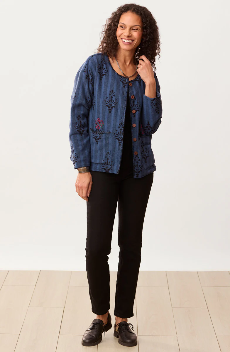 Taloja Reversible Boxy Jacket - Blue - Image 6