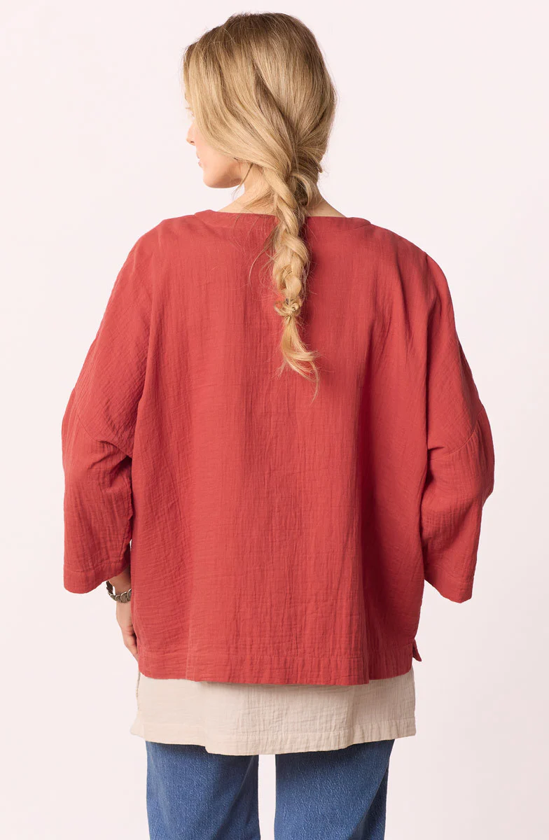 Rishra Cotton Double Gauze Embroidered Jacket - Image 12