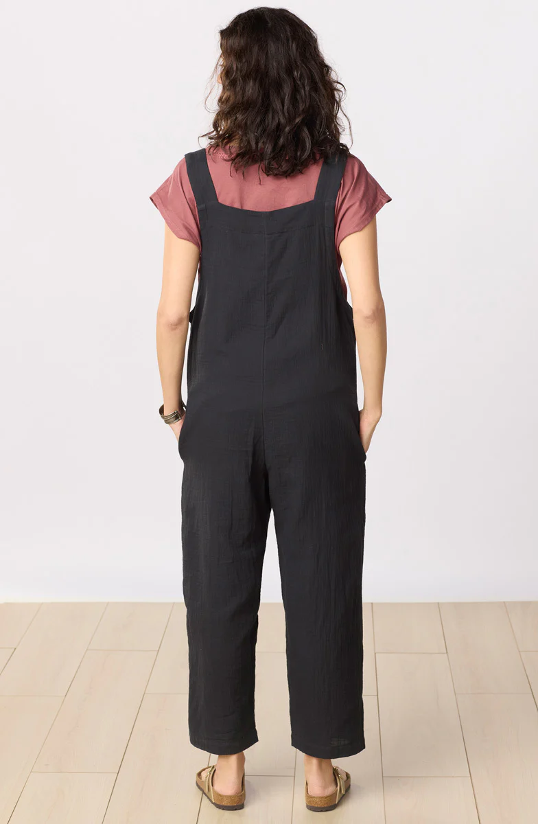 Roshni Cotton Double Gauze Overalls - Black - Image 5