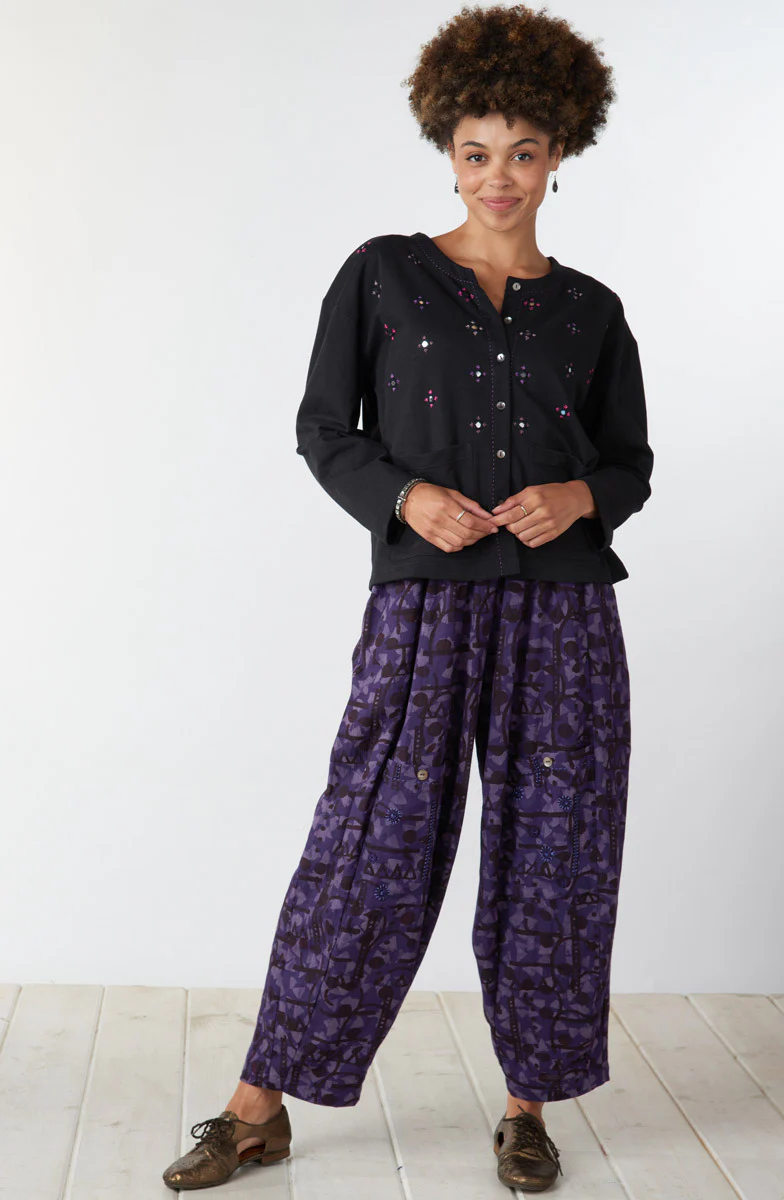 Ruma Organic French Terry Boxy Cardigan - Black - Image 5