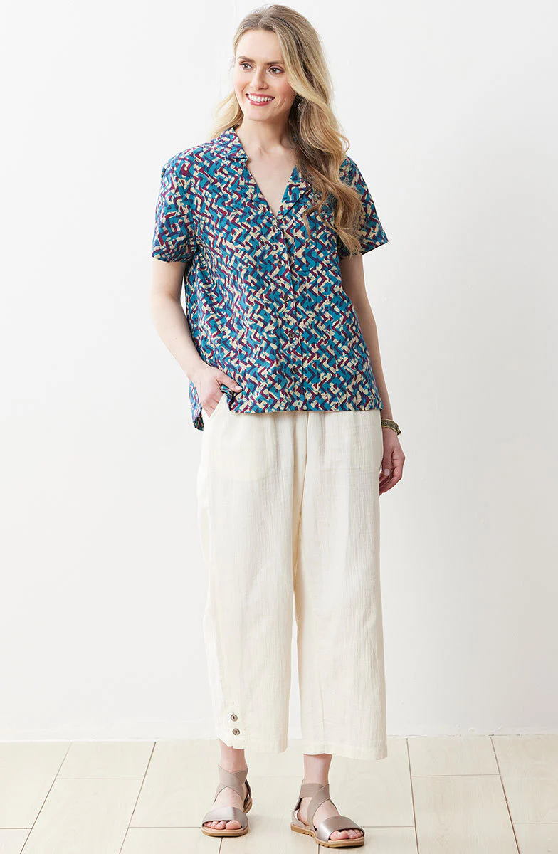 Saima Camp Shirt - Deep sea/Multi - Image 4