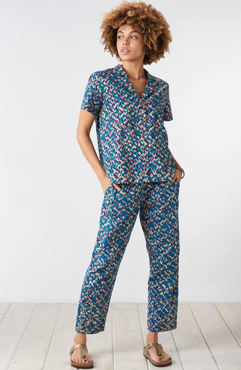Saima Camp Shirt - Deep sea/Multi - Image 5