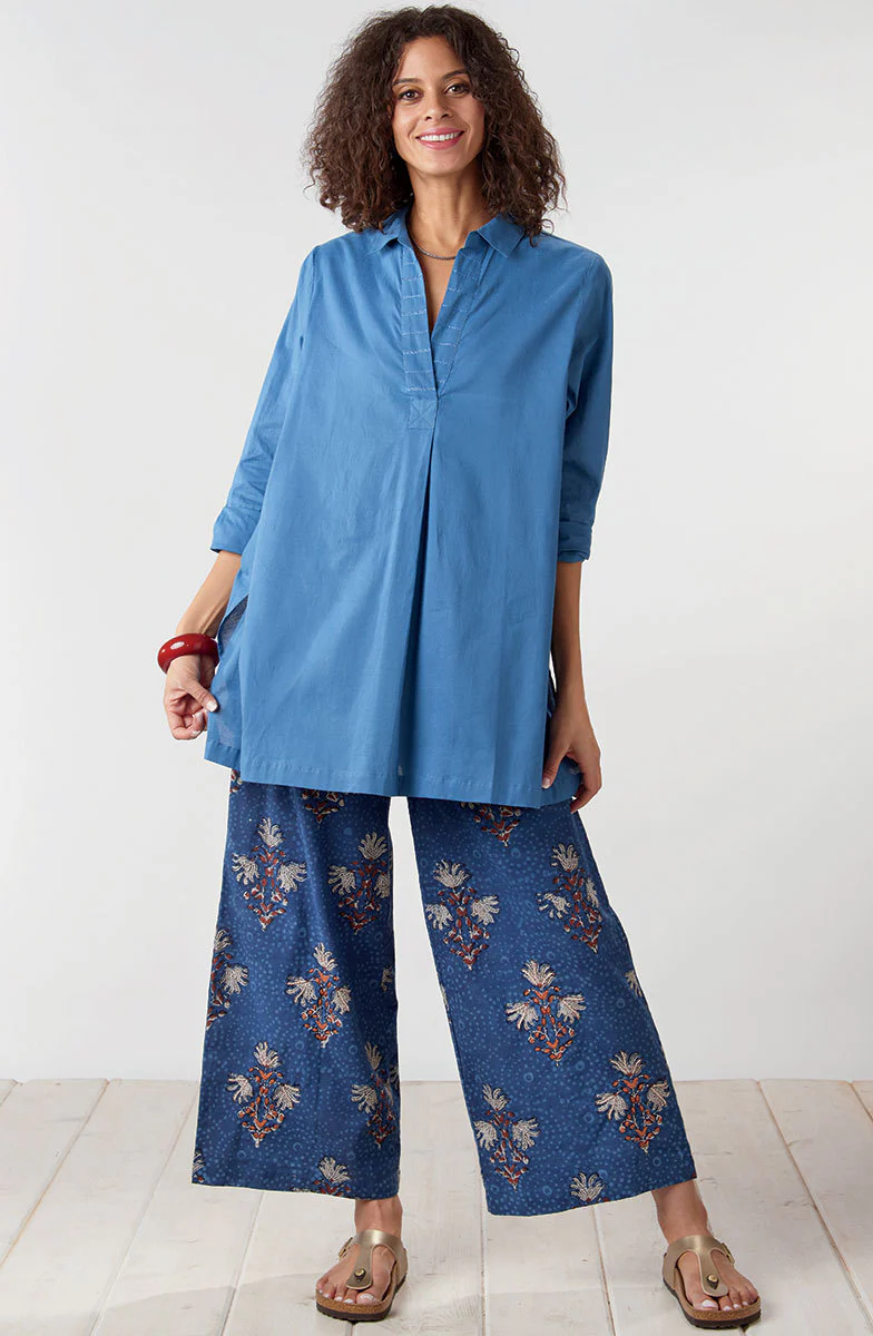 Sangli Wide-Leg Pant - Indigo - Image 5