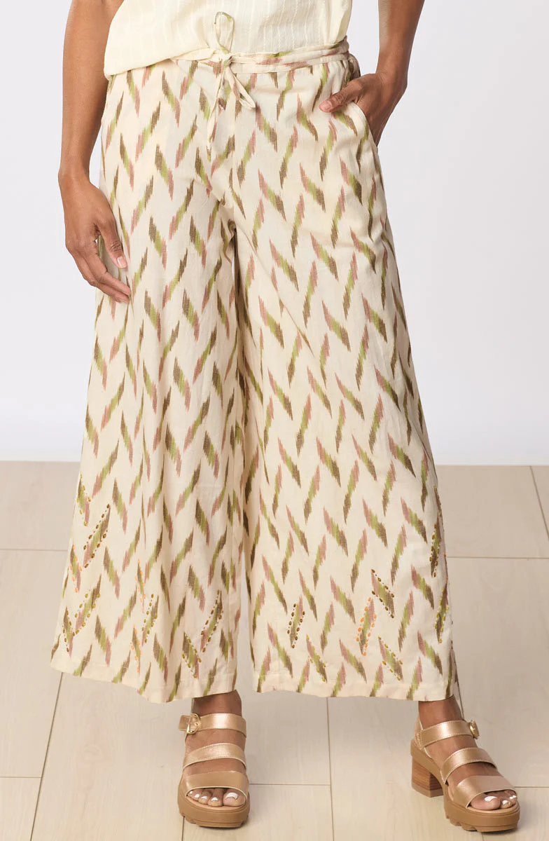 Sangli Ikat Wide-Leg Pant - Natural/Multi - Image 3